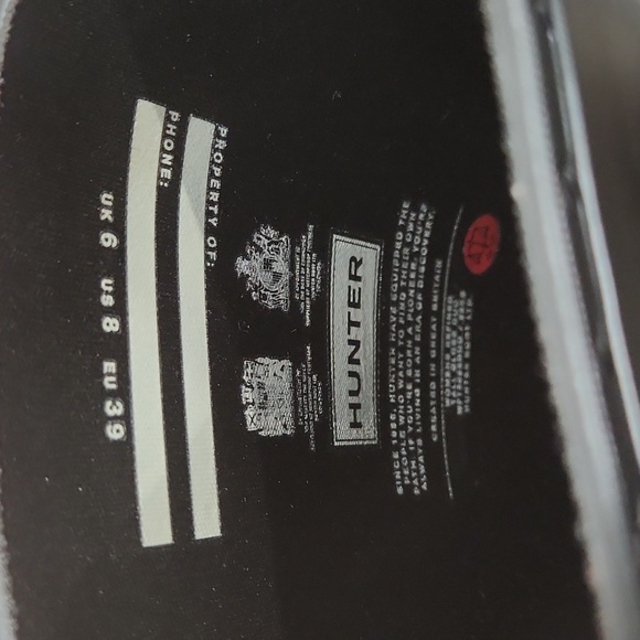 HUNTER Refined Tall Gloss Duo Boots Size 8 - Picture 3 of 8